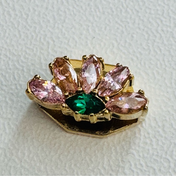 Keep Collective Pink & Green Crystal Floral Charm - Picture 1 of 3